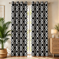 Printed Window Curtains Panel With Rings