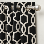 Printed Window Curtains Panel With Rings