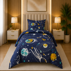Printed Kids Deep Slate Blue Quilt Cover Set