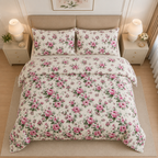 Damask Pattern Cotton Printed Quilt Cover Set