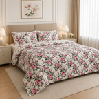 Damask Pattern Cotton Printed Quilt Cover Set
