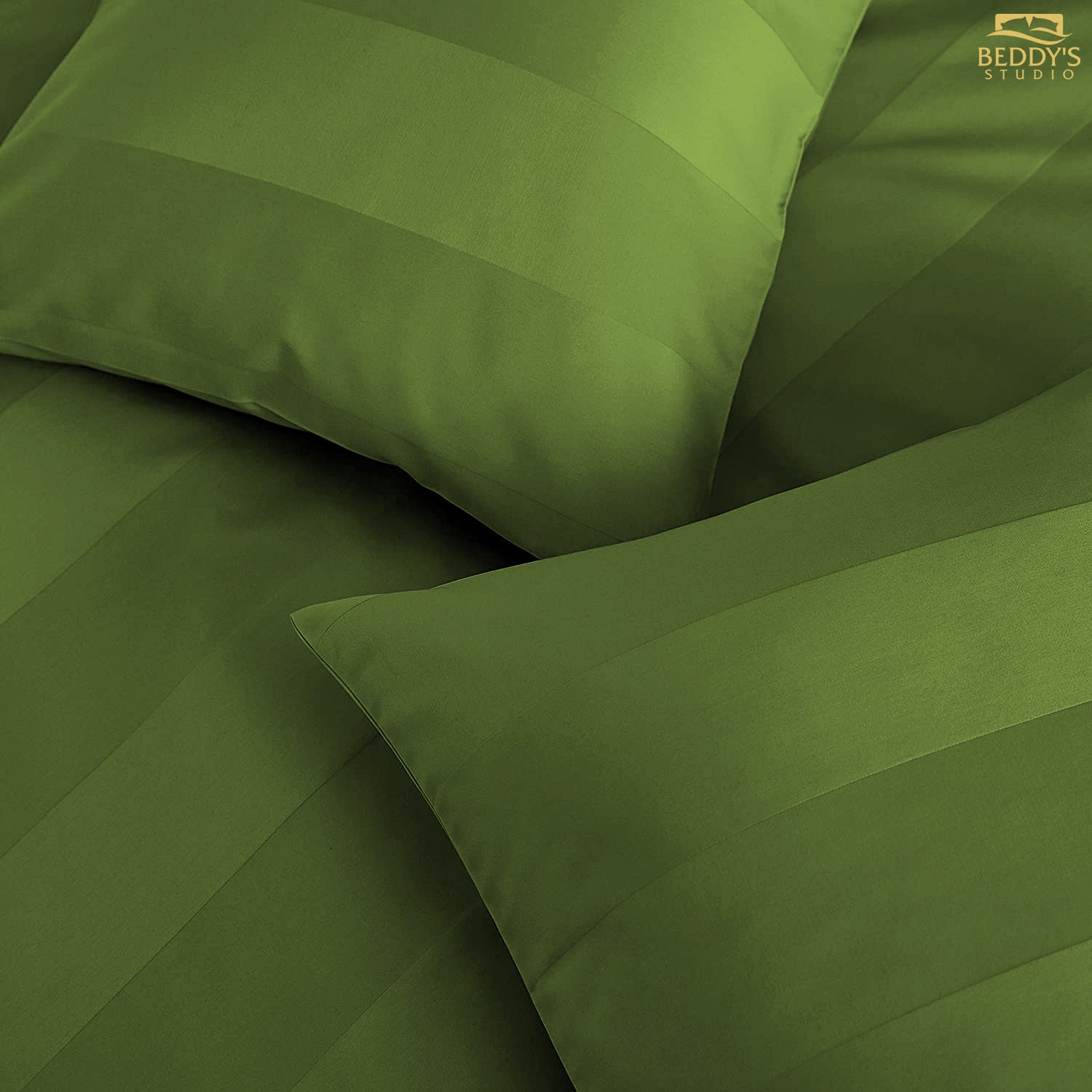Green - Hotel Stripe Duvet Cover Set