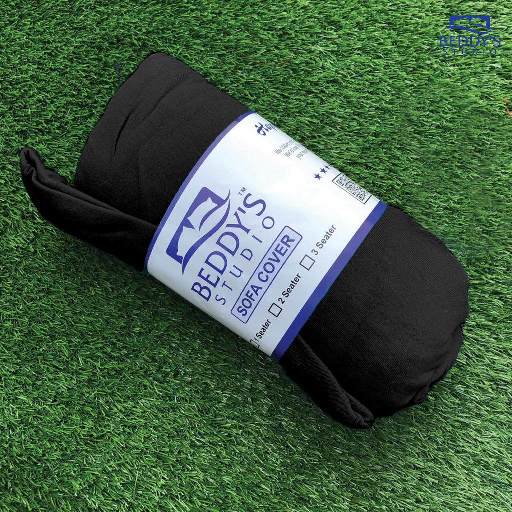 L Shape Sofa Cover - Black