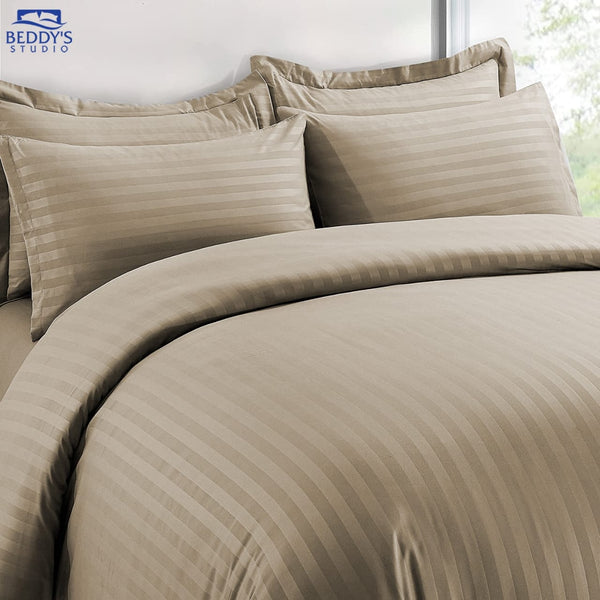 Beige - Hotel Stripe Bedsheet Set
