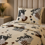 Printed Kids Light Warm Beige Quilt Cover Set