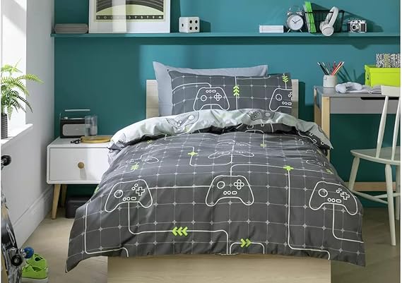 Star Green Printed Kids Quilt Cover Set