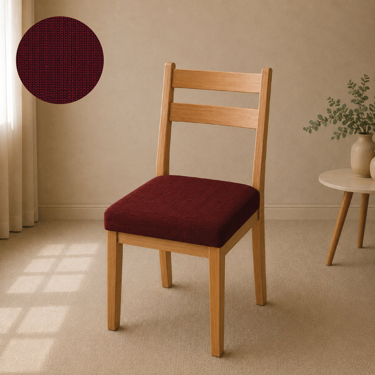 Jersey Cotton Seat Cover For Chair - Maroon