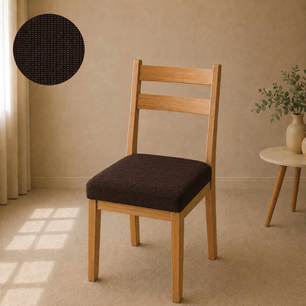 Jersey Cotton Seat Cover For Chair - Dark Brown