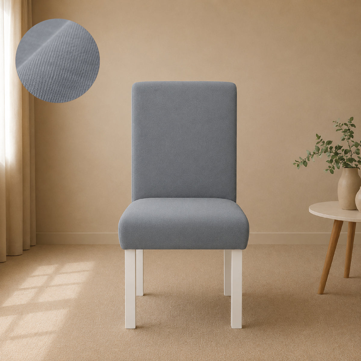 Jersey Cotton Chair Cover Set - Light Grey