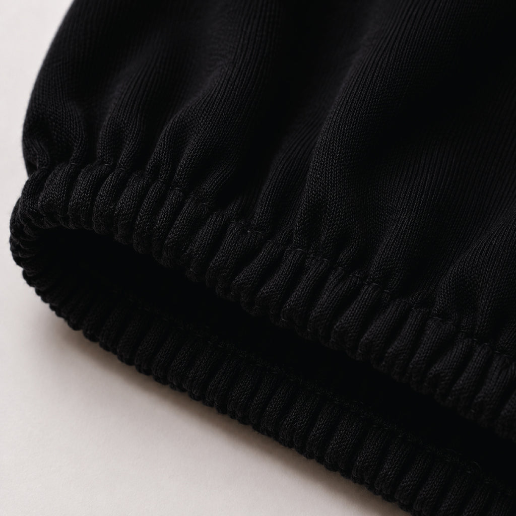 Jersey Cotton Chair Cover Set - Black