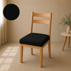 Jersey Cotton Seat Cover For Chair - Black