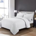 White - Hotel Stripe Duvet Cover Set