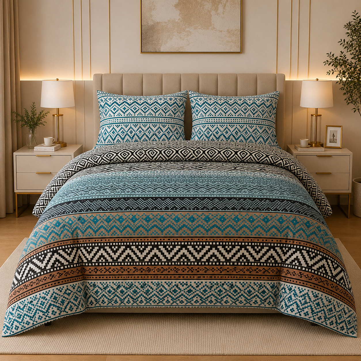 Percale Cotton Printed Quilt Cover Set