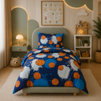 Blue Basketball Sports Printed Kids Quilt Cover Set