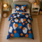 Blue Basketball Sports Printed Kids Quilt Cover Set