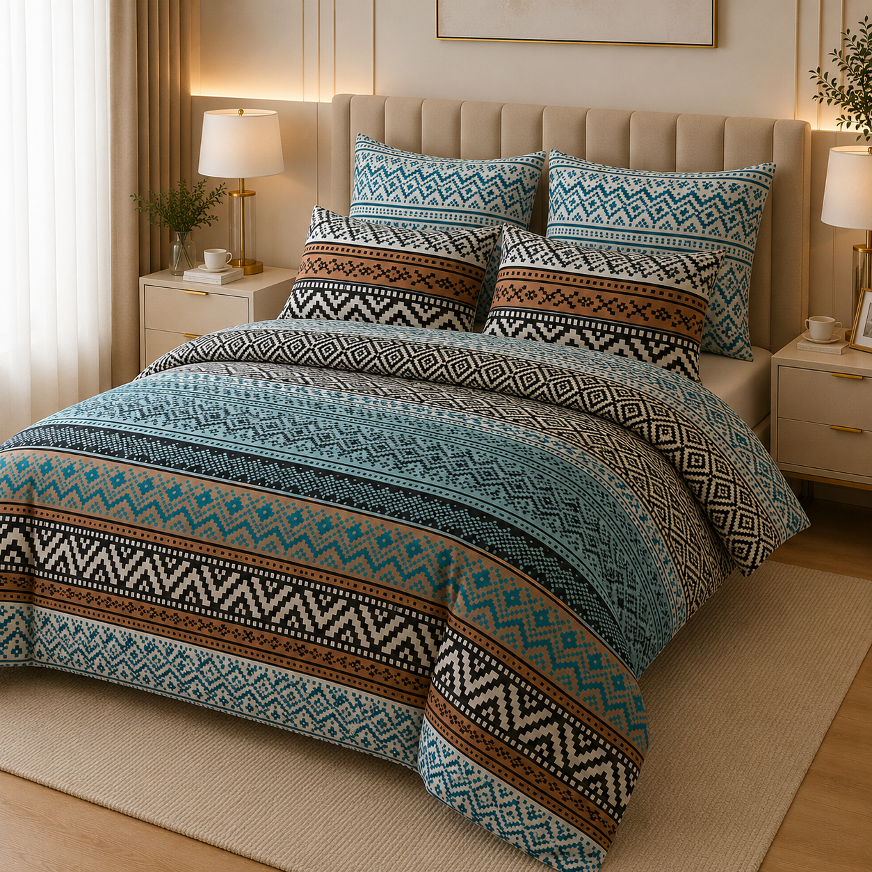 Percale Cotton Printed Quilt Cover Set