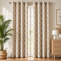 Printed Window Curtains Panel With Rings