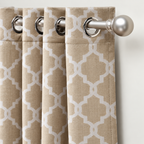 Printed Window Curtains Panel With Rings