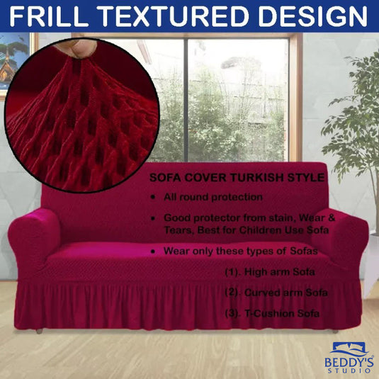 Turkish Sofa Cover - Mehroon