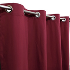 Set Of 2 Plain Red Window Curtains Panels