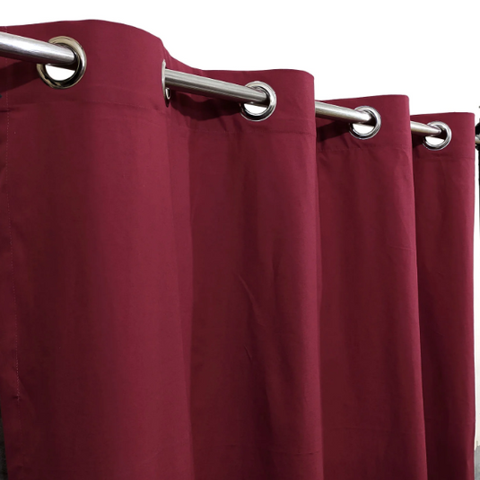 Plain Red Window Curtains