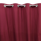 Set Of 2 Plain Red Window Curtains Panels