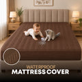 Jacquard Waterproof Mattress Protect - Light Brown