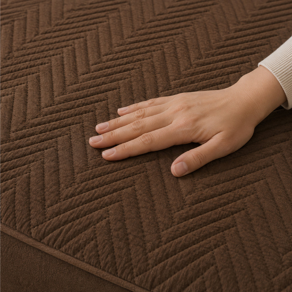 Jacquard Waterproof Mattress Protect - Light Brown