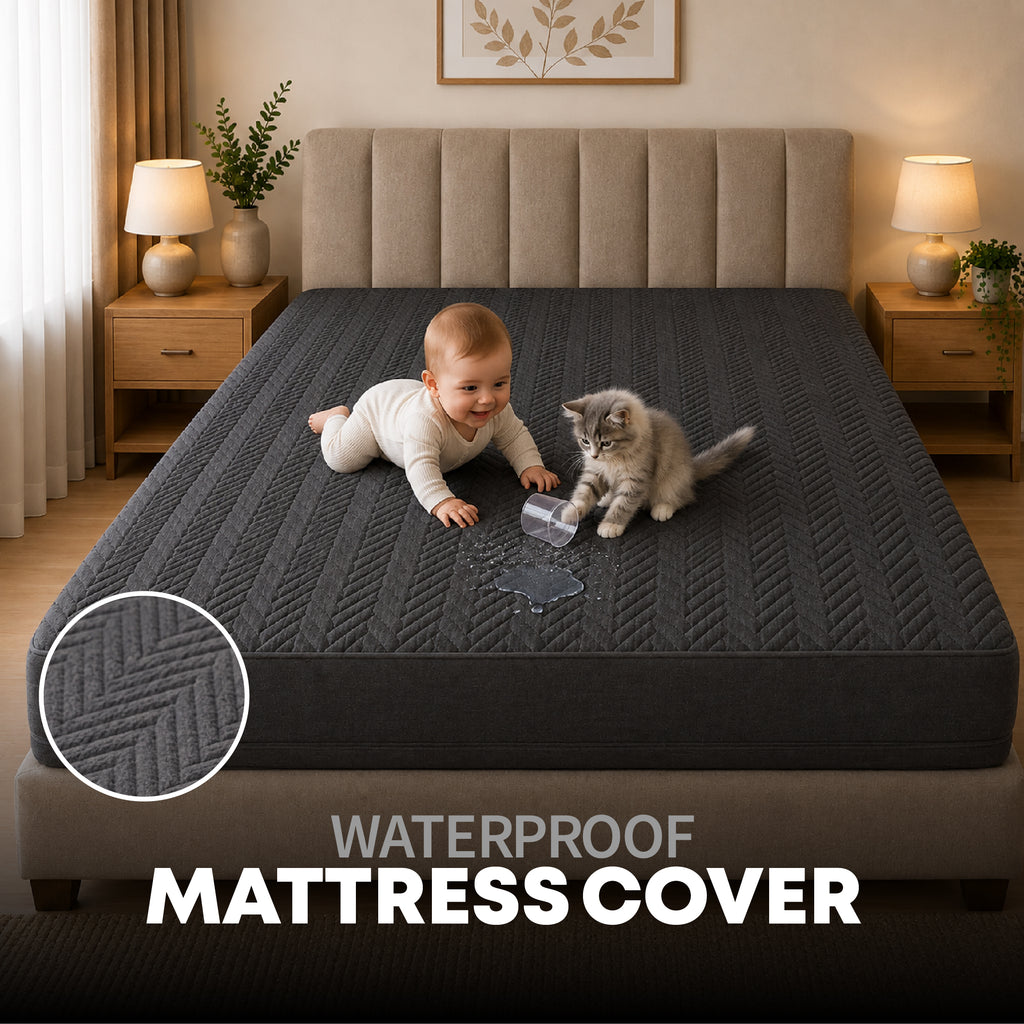 Jacquard Waterproof Mattress Protect - Grey