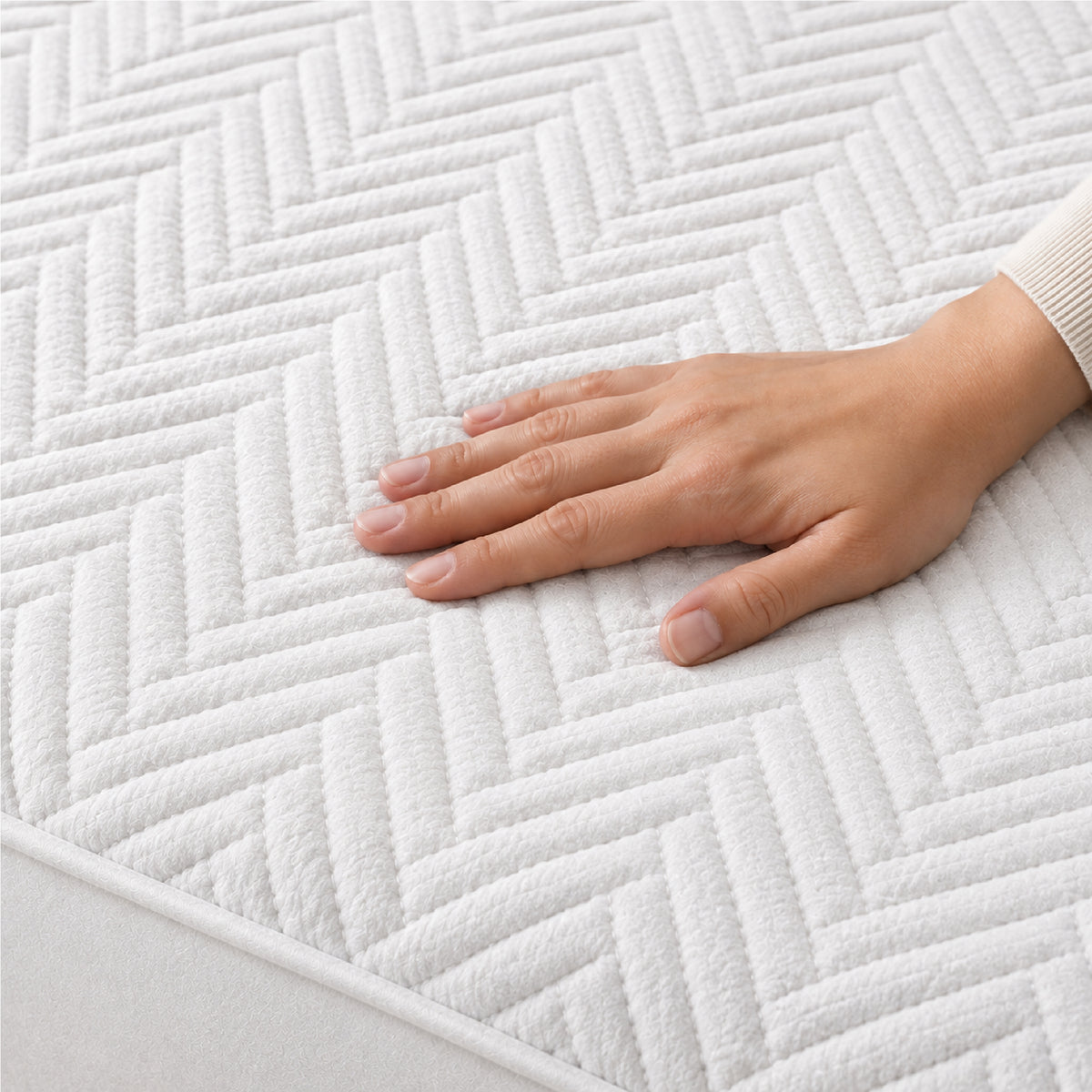 Jacquard Waterproof Mattress Protect - White