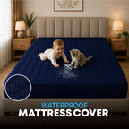 Jacquard Waterproof Mattress Protect - Blue