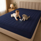 Jacquard Waterproof Mattress Protect - Blue