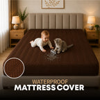 Jacquard  Waterproof Mattress Protect - Dark Brown