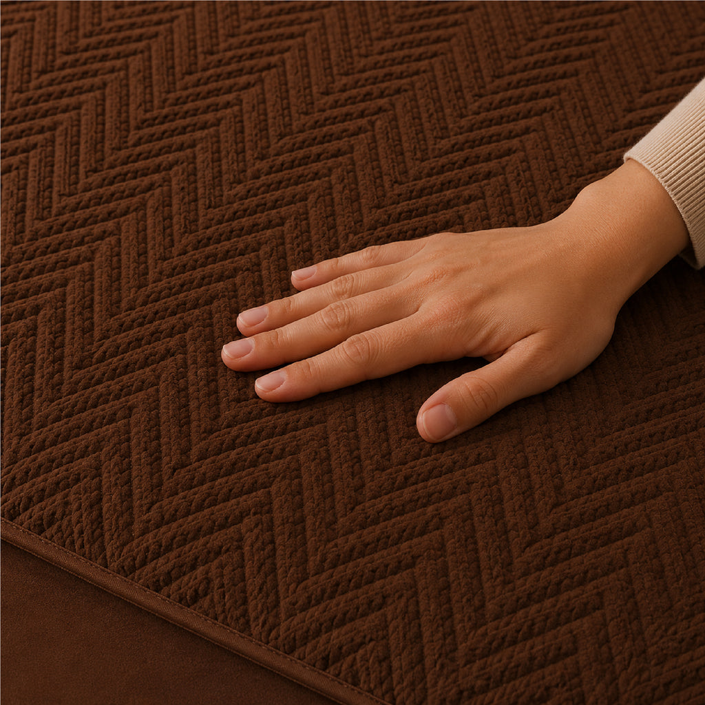 Jacquard  Waterproof Mattress Protect - Dark Brown
