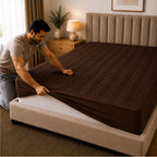 Jacquard  Waterproof Mattress Protect - Dark Brown