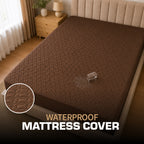 Quilted Waterproof Mattress Protect - Light Brown