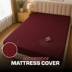 Quilted Waterproof Mattress Protect - Maroon
