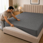 Quilted Waterproof Mattress Protect - Grey
