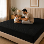 Quilted Waterproof Mattress Protect - Black