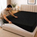 Quilted Waterproof Mattress Protect - Black