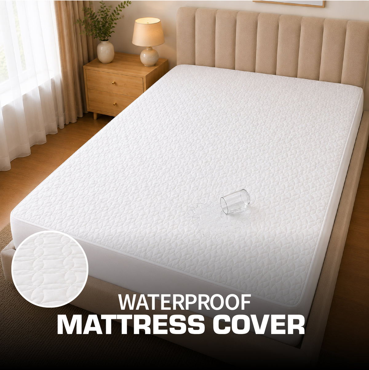 Quilted Waterproof Mattress Protect - White