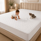 Quilted Waterproof Mattress Protect - White