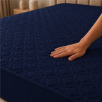 Quilted Waterproof Mattress Protect - Blue
