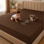 Quilted Waterproof Mattress Protect - Dark Brown