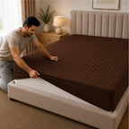Quilted Waterproof Mattress Protect - Dark Brown
