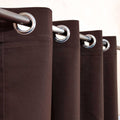 Set Of 2 Plain Brown Window Curtains Panels