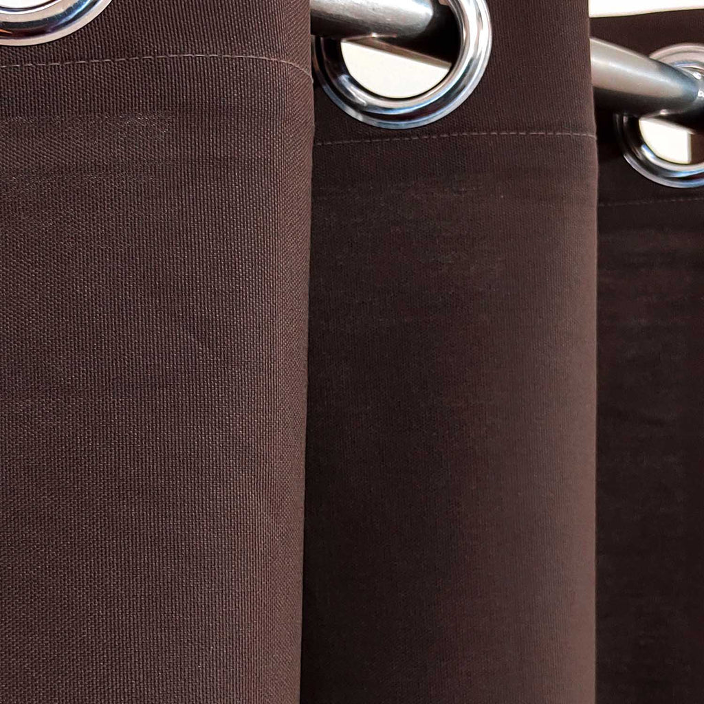 Set Of 2 Plain Brown Window Curtains Panels