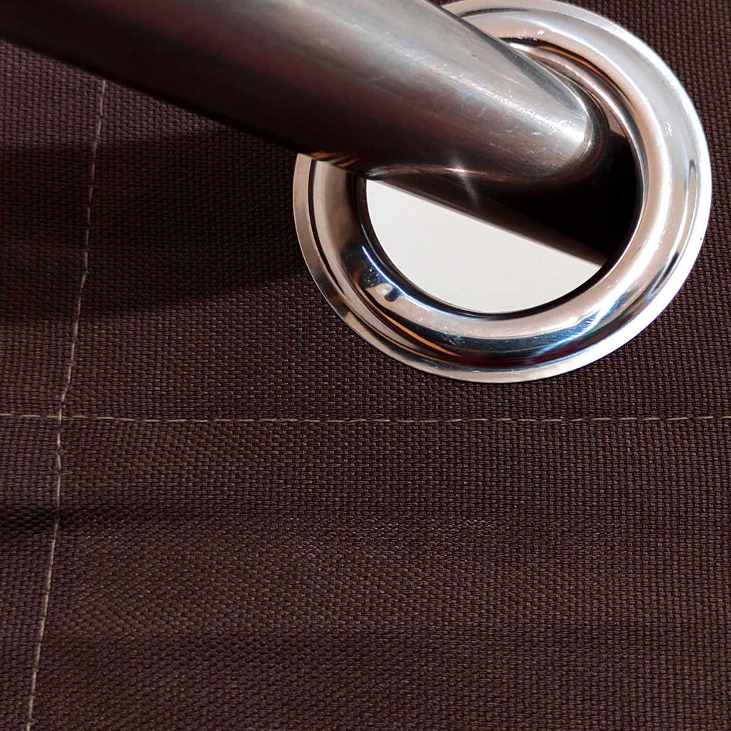 Set Of 2 Plain Brown Window Curtains Panels