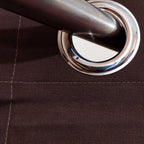 Set Of 2 Plain Brown Window Curtains Panels