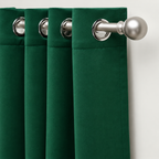 Set Of 2 Plain Green Window Curtains Panels